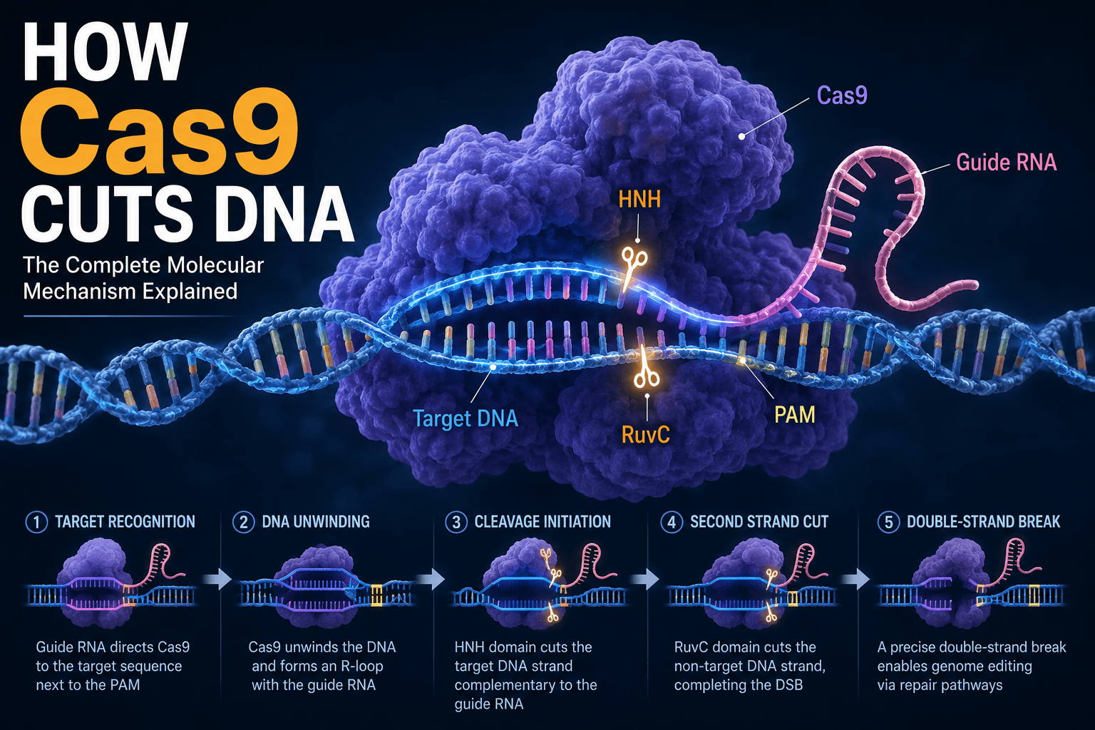 How Cas9 Cuts DNA: The Complete Molecular Mechanism